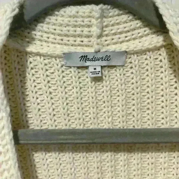 Madewell textured stitch, chunky knit button front cardigan sz MED. fall classic - Picture 5 of 12